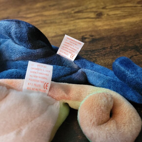 Ty Beanie Babies Hissy The Snake Rainbow Iggy Tie Dye Vintage NWT Price Is Firm - Picture 12 of 12